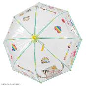 Parapluie cloche transparente pour fille - Peppa Pig - Résiste au vent - Poignée jaune