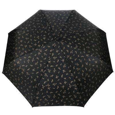 Parapluie pliant automatique pour femme et homme - Léger et compact - Constellations dorées - Noir