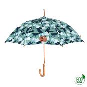 Parapluie écologique automatique - Toile en plastique recyclé et poignée en bois recyclé - Large protection de 102 CM de diamètre - Tulipes