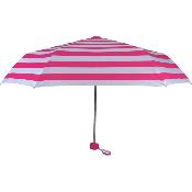 Parapluie pliant ultraléger et compact pour femme - Rayures roses