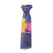 Foulard - femme - bleu - imprimé fleuri - Paradis