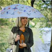 Parapluie long femme automatique - imprimé papillons