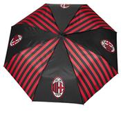 Parapluie pliant - AC Milan - rayé noir et rouge