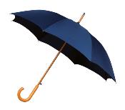 Parapluie de golf - Système d'ouverture automatique - Résistant au vent - Diamètre 102 cm - Manche en bois - Bleu marine