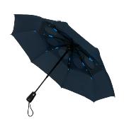 Automatique Parapluie pliant pour femme - Résistant au vent - Large protection 100 cm - Bleu marine