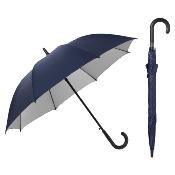 Automatique Grand parapluie golf - Resistant au vent - 105 cm de diamètre avec revêtement UV à l'intérieur - Manche en Bois - Bleu