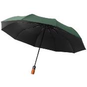 Parapluie pliant automatique - Avec manche en bois - Vert foncé