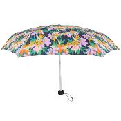 Parapluie pliant compact pour femme -Galerie florale noire