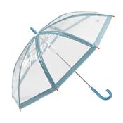 Parapluie transparent pour enfant - Ouverture automatique - Résistant au vent - Contours bleus