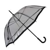 Parapluie AYRENS droit transparent - Fabrication française - Bordure noire