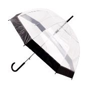 Parapluie transparent cloche pour homme et femme - Ouverture automatique - Bordure Noire
