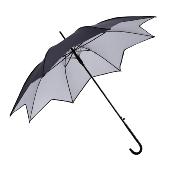 Parapluie long automatique pour femme - Toile forme pétale - Noir