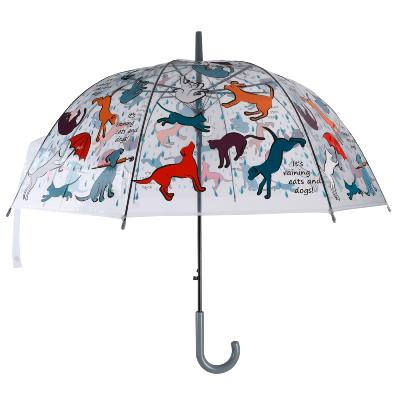 Parapluie cloche pour enfants - Système d'ouverture automatique - Manche gris - Pleut des chats et des chiens