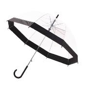 Parapluie transparent cloche pour homme et femme - Ouverture automatique - Bordure Noire