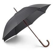 Parapluie long pour homme Fulton - Large diamètre - Résistant au vent - Manche en bois - Gris