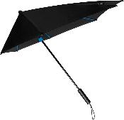 Parapluie noir tempête de poche - Résistance vent de 80km/h - Aérodynamique - Pliant - Bleu