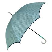 Parapluie droit - ouverture automatique - imprim vichy bleu clair