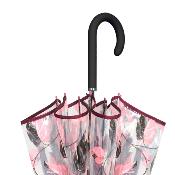 Automatique Parapluie cloche pour femme - Feuillage rose et noir