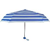 Parapluie pliant ultraléger et compact pour femme - Rayures bleues