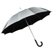 Grand parapluie droit - automatique - gris argent