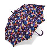 Grand parapluie automatique - Résistant au vent - Avec poignée courbée - Automne fleurit