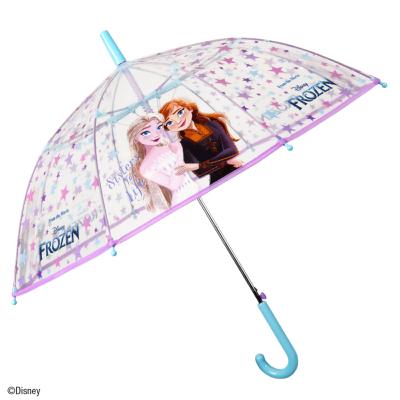 Parapluie enfant cloche transparent -  Parapluie fille - Poignée bleue - Frozen