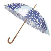 Parapluie long bleu pour femme - Ouverture manuelle - imprimé fleur bleu