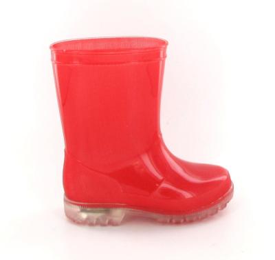 Bottes de pluie enfant - Rouge avec semelle lumineuse