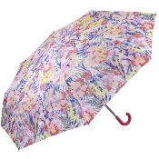 Parapluie pliant compact pour femme - Poignée Courbe - Floral rose