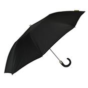 Parapluie SAUVAGNAT - pliant - automatique - noir - Poignée cuir - Fabrication FRANCAISE