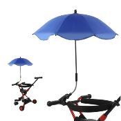 Parapluie Anti-UV avec attache vélo/poussette/caddie de golf - Support pivotant - Bleu