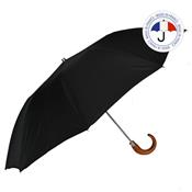 Parapluie homme pliant - ouverture automatique - fabriqué en France - noir - Poignée bois