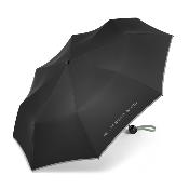 Mini parapluie pliant - Résistant au vent - Poignée à bouton - Noir avec bordure verte iceberg