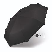 Mini parapluie pliant - Résistant au vent - Poignée à bouton - Noir