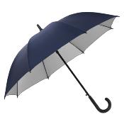 Automatique Grand parapluie golf - Resistant au vent - 105 cm de diamètre avec revêtement UV à l'intérieur - Manche en Bois - Bleu