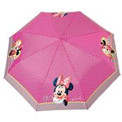 Parapluie pliant - manuel - imprimé Minnie sur toile rose