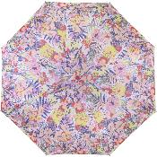 Parapluie pliant compact pour femme - Poignée Courbe - Floral rose