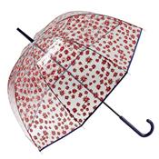 Parapluie cloche femme transparent - Rsistant au vent - Fleurs rouges