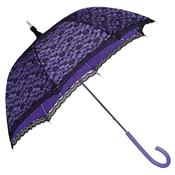 Parapluie droit - violet avec dentelle noire