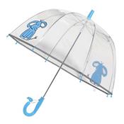 Parapluie droit - imprimé fantaisie - bord phosphorescent - Bleu