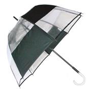 Parapluie droit - manuel - noir pur, blanc et paillettes argent