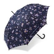 Grand parapluie automatique - Résistant au vent - Avec poignée courbée - Fleurs - Caverne océanique