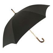 Parapluie droit - noir et broderie dorée - Made in Italy