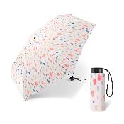 Ultra Mini parapluie pliant - Léger et compact - Résistant au vent - Gouttes de Pluie - Blanc