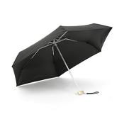 Parapluie Mini et compact pour femme - Noir avec poignée dorée