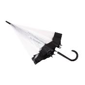 Parapluie transparent cloche pour homme et femme - Ouverture automatique - Bordure Noire