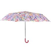 Parapluie pliant compact pour femme - Poignée Courbe - Floral rose