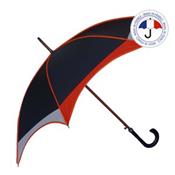 Parapluie long femme - fabriqué en France - Gris, écru & orange