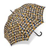 Grand parapluie automatique - Résistant au vent - Avec poignée courbée - Douceur Miel