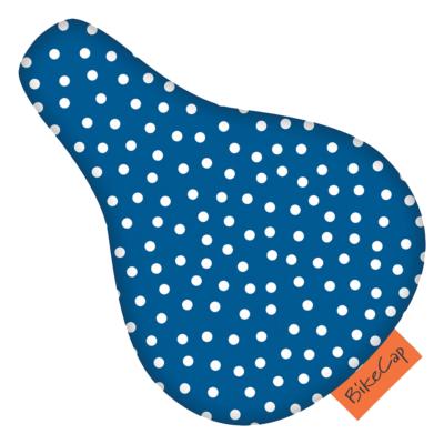 Housse de selle de vélo pour enfant - Bleu à pois blancs